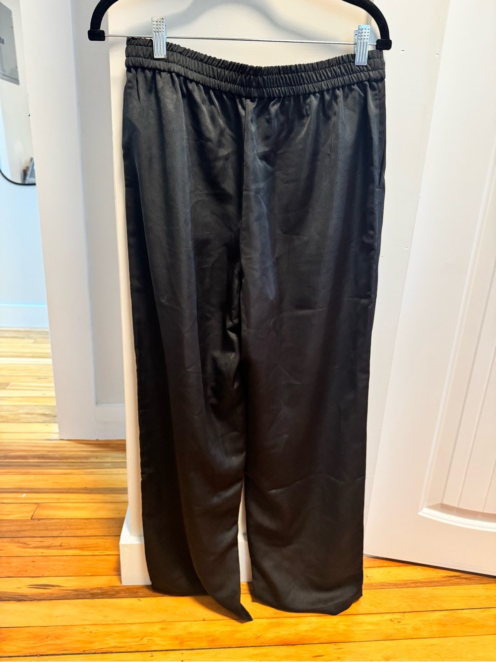 J. Crew Black Satin Relaxed Drawstring Trousers